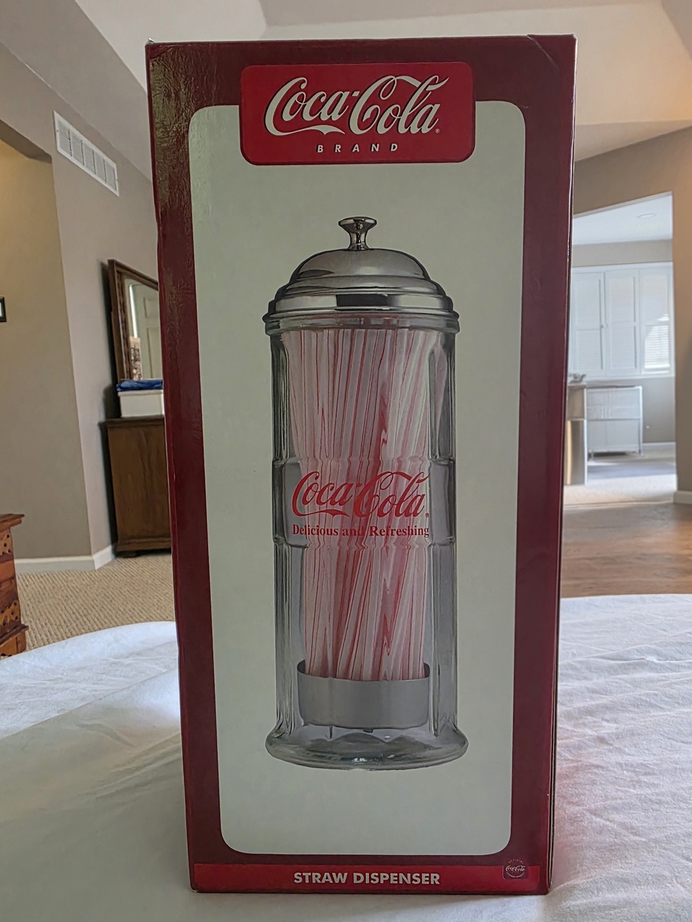 Coca-Cola Glass Straw Dispenser